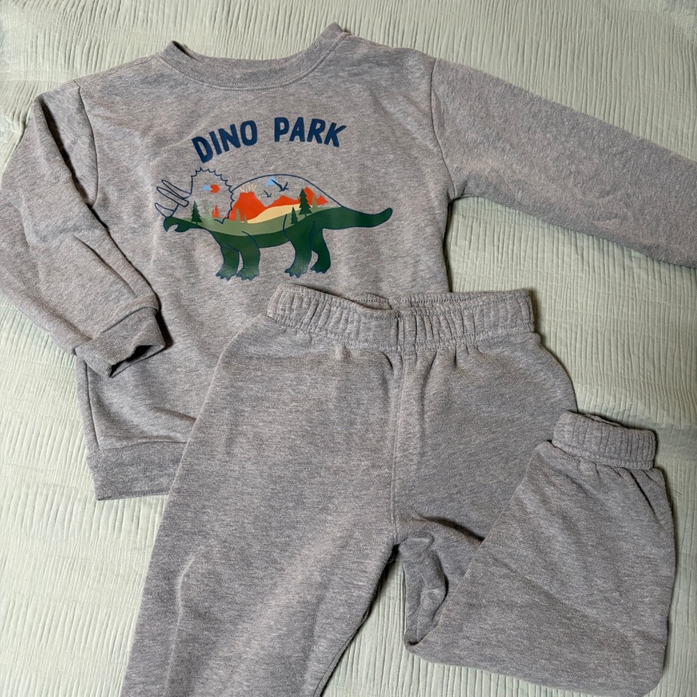 Dino Park Gray Kids Sweatshirt & Joggers Set